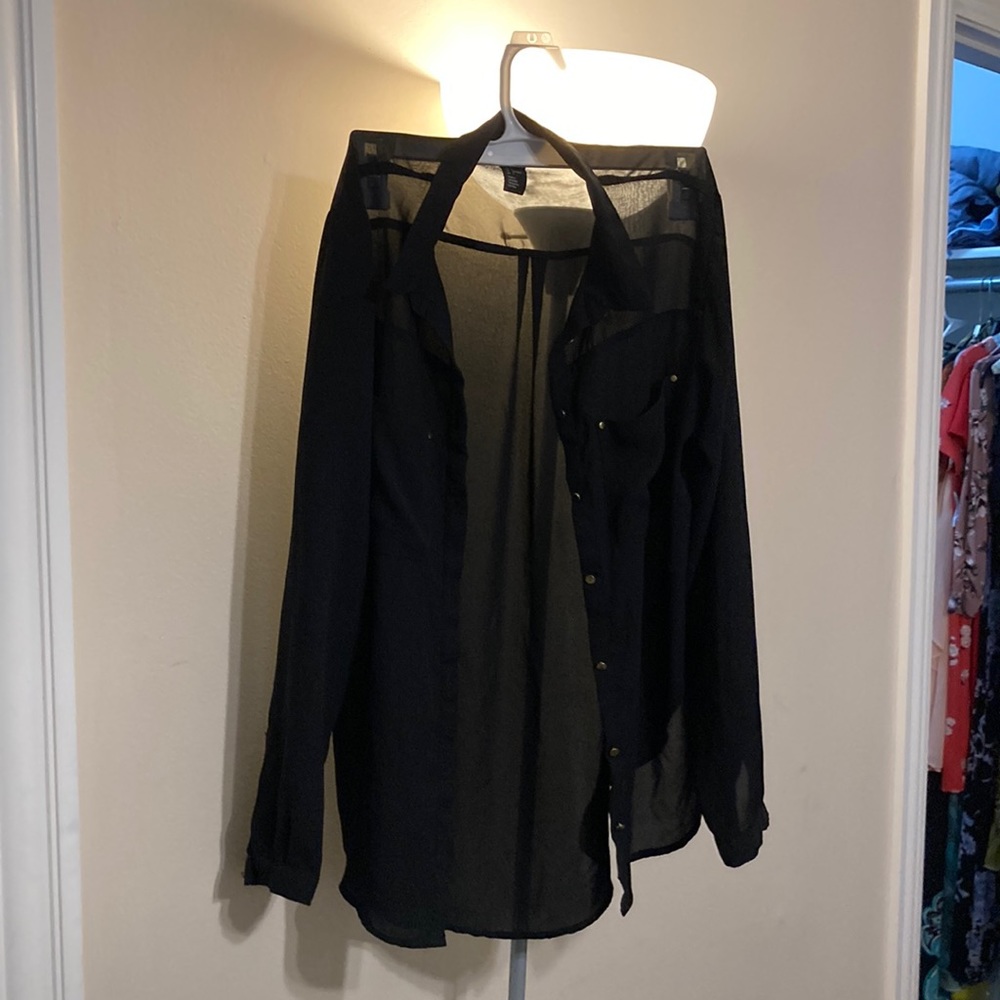 Ladies sheer black blouse